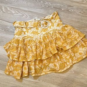 Topshop Floral Eyelet Belted Ruffle Skirt 4